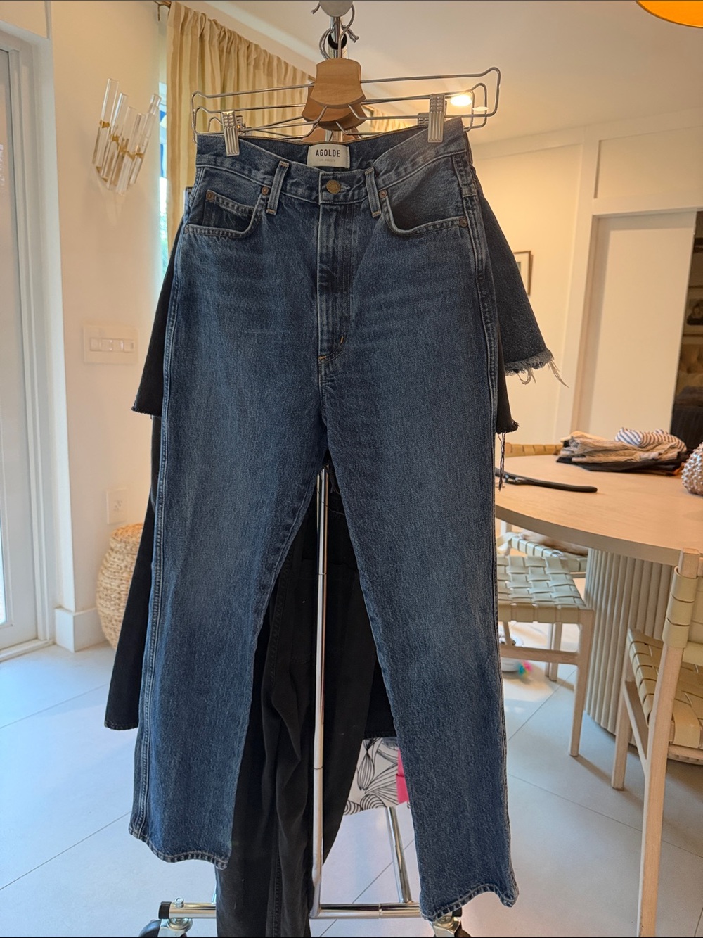 Agolde Vintage Wash Dark Blue Straight Leg Jeans